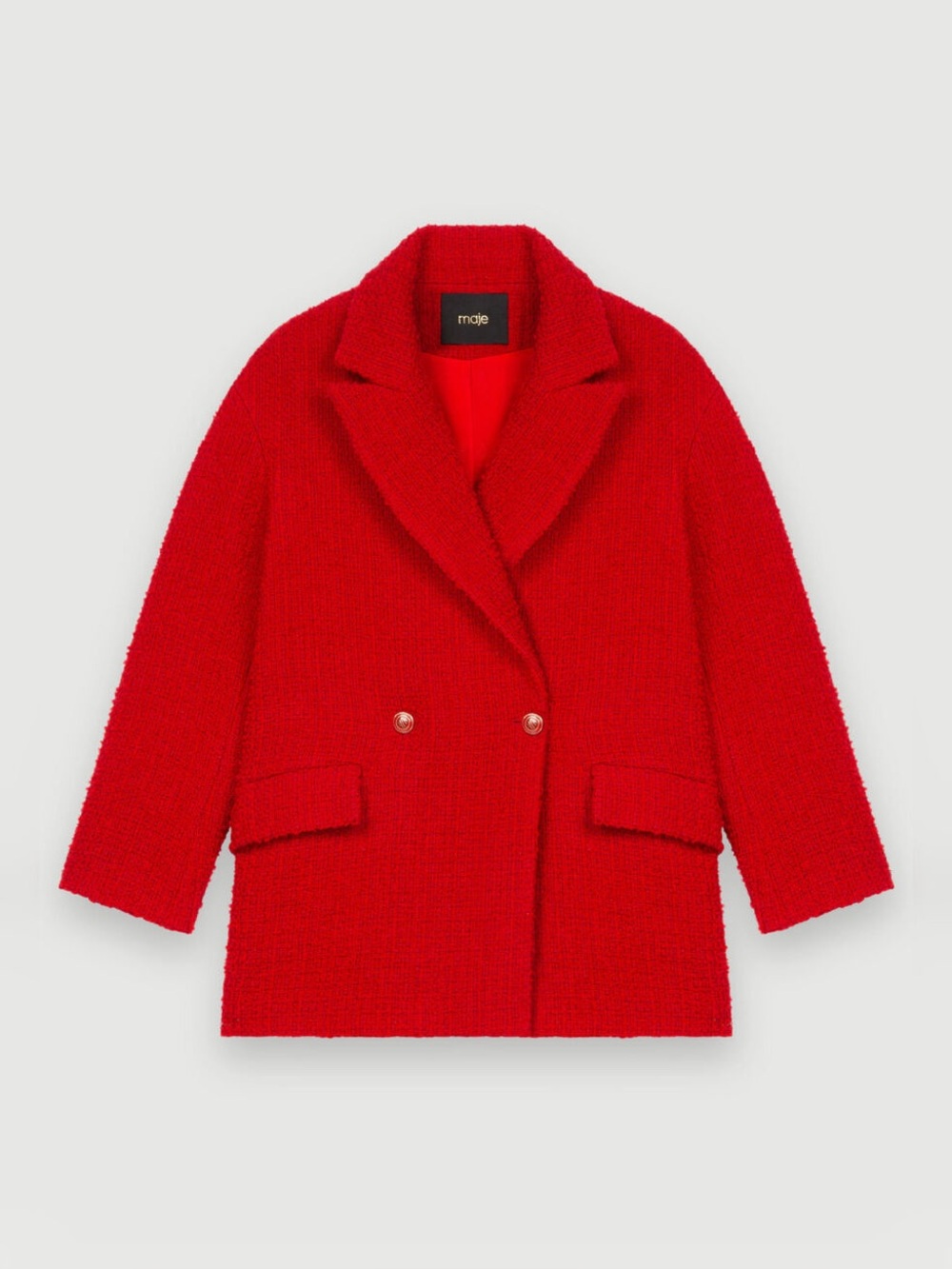Maje Fancy Red Tweed Coat size small / FR 36